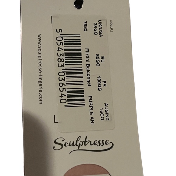 Sculptresse Purple bra NWT Size 38GG - Picture 3 of 7